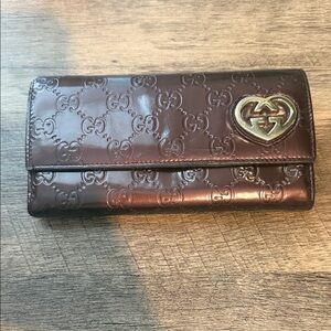 Gucci Brown Embossed Wallet